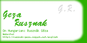 geza rusznak business card